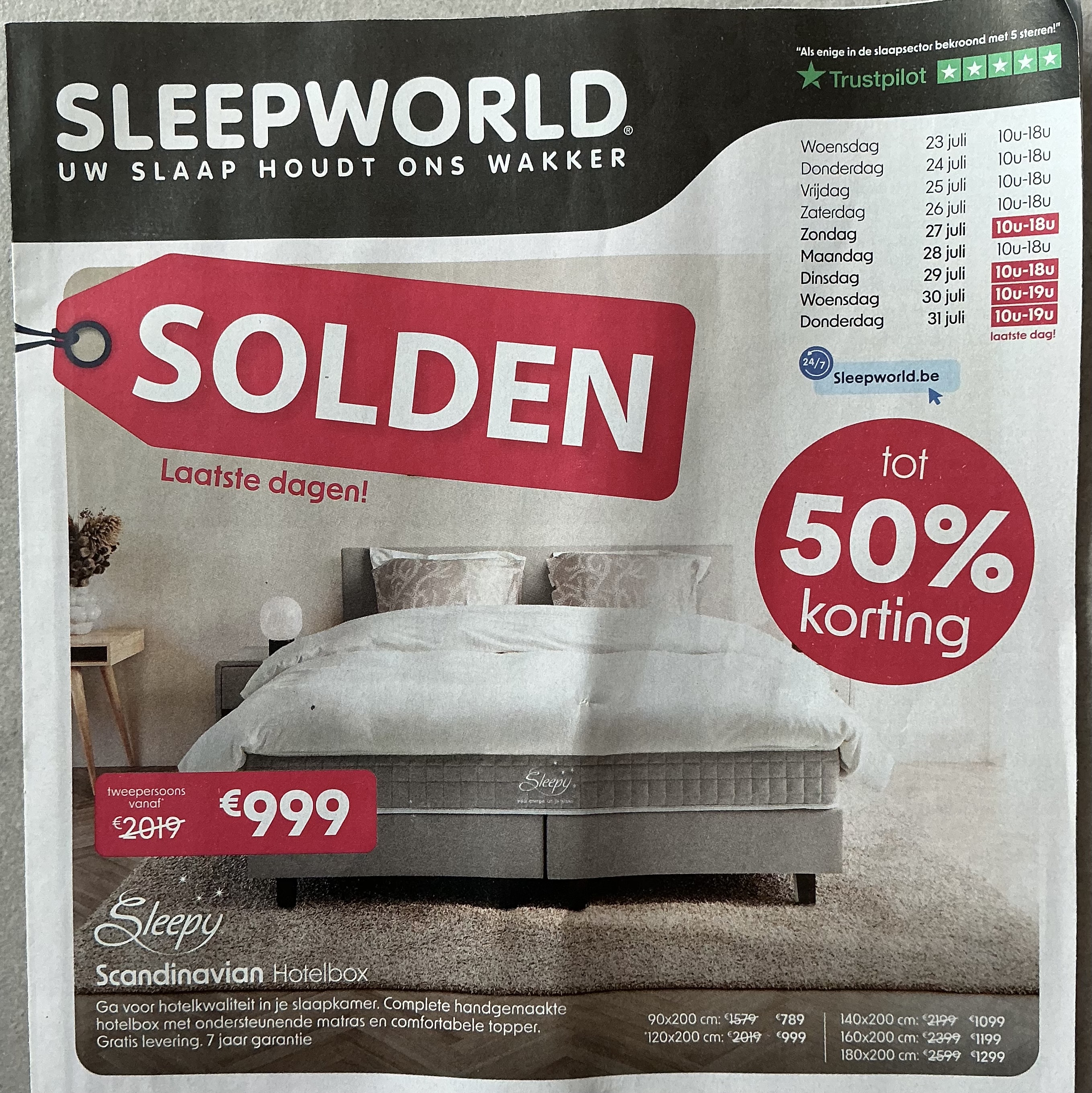 Hotelbox, dekbed