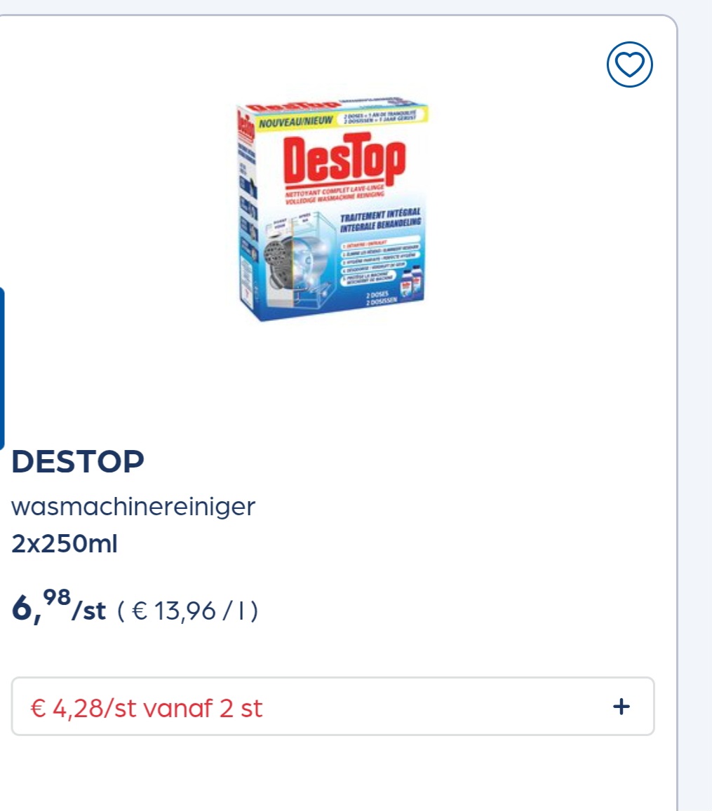 DESTOP wasmachinereiniger 2x250ml in promo