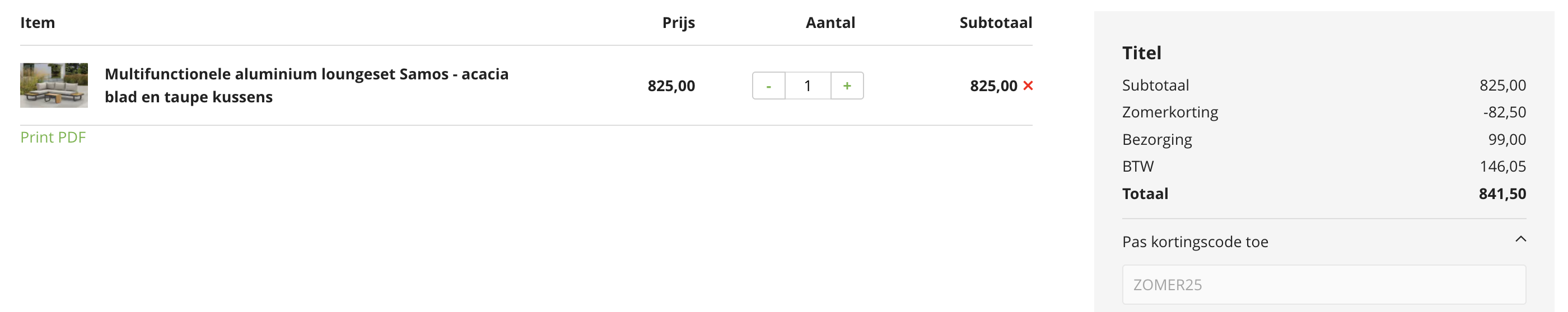 10% korting op selectie tuinmeubelen