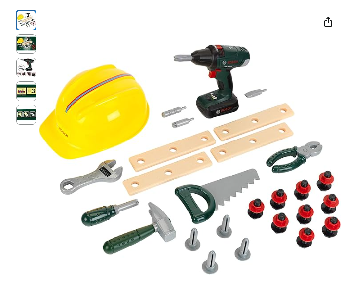 Bosch Handwerkerset, 37-delig, accuschroevendraaier voor kinderen