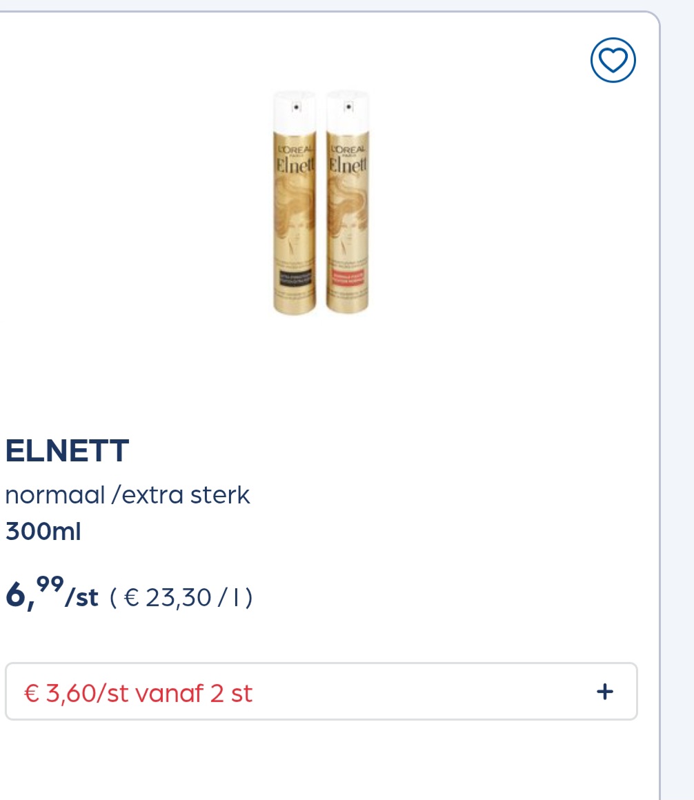 Elnett tot -50%
