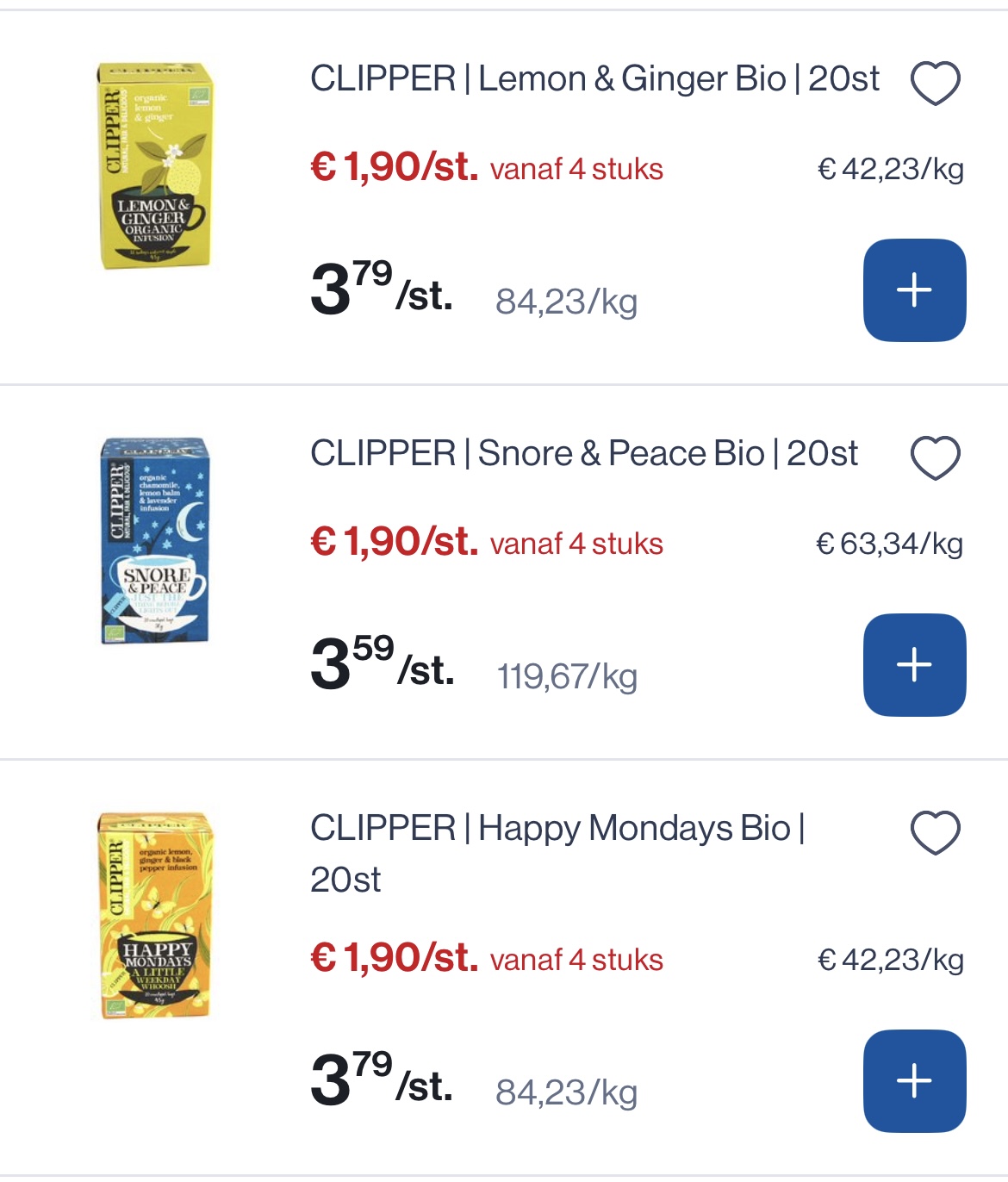 Clipper thee -50% reactie Carrefour 2+2