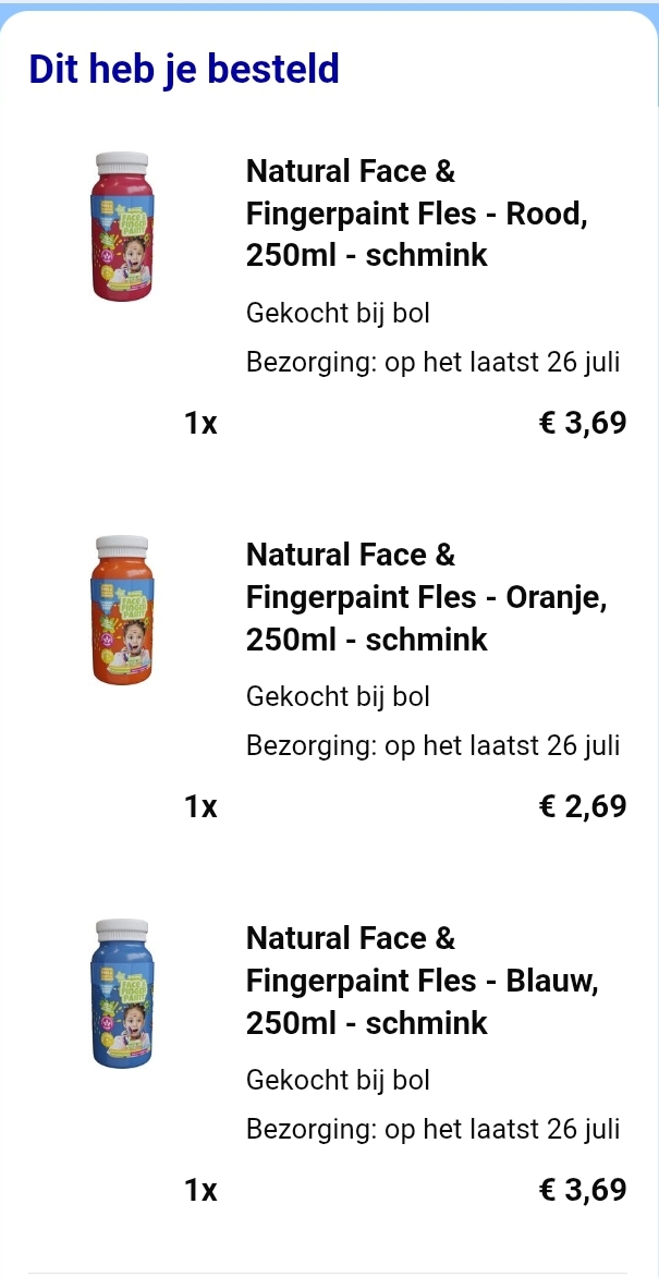 Natural Face & Fingerpaint tot -73% en 2+1 gratis