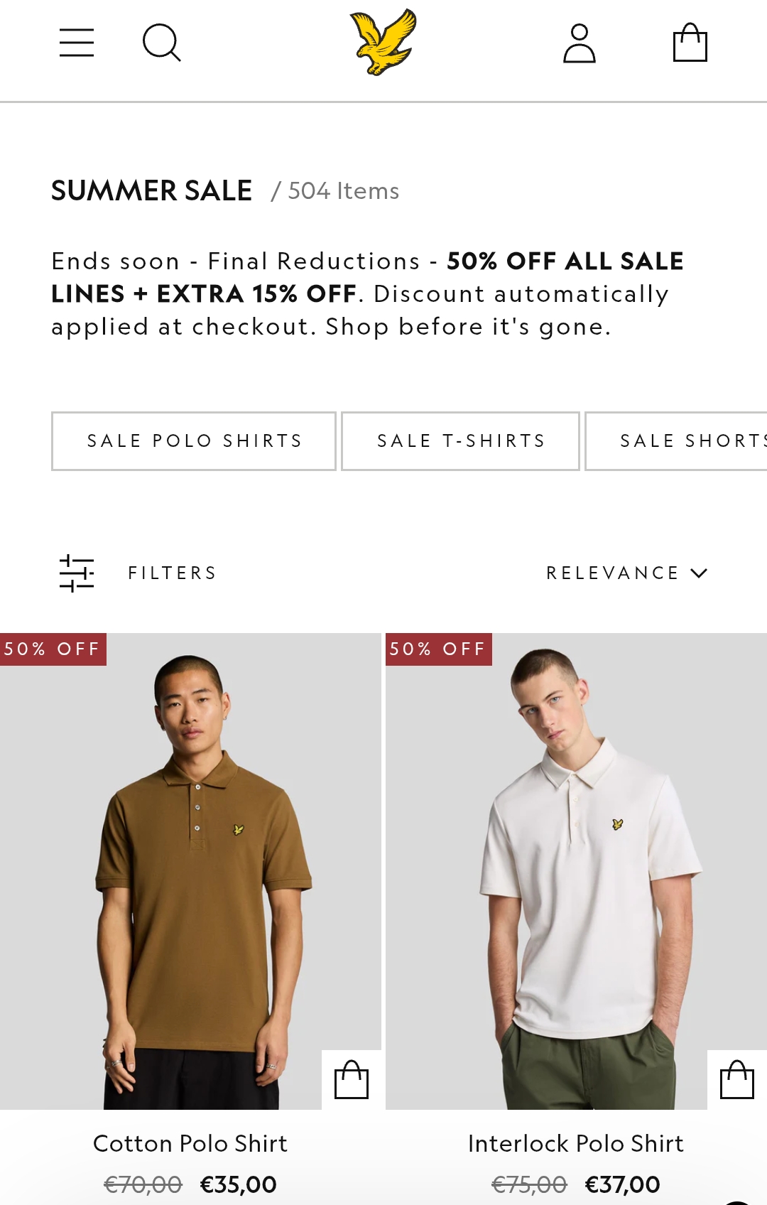 Lyle & Scott -15% extra korting op de solden