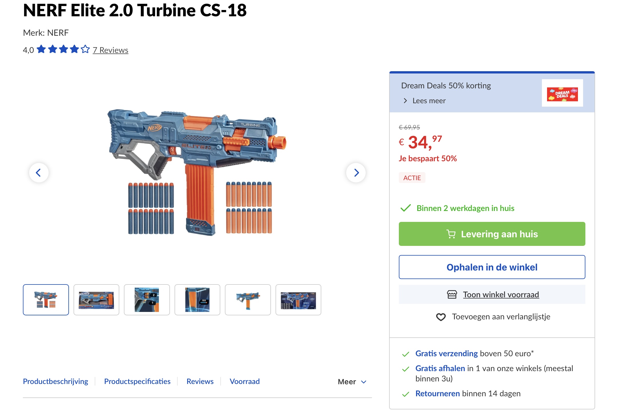 NERF elite 2.0 turbine CS - 18 -50%