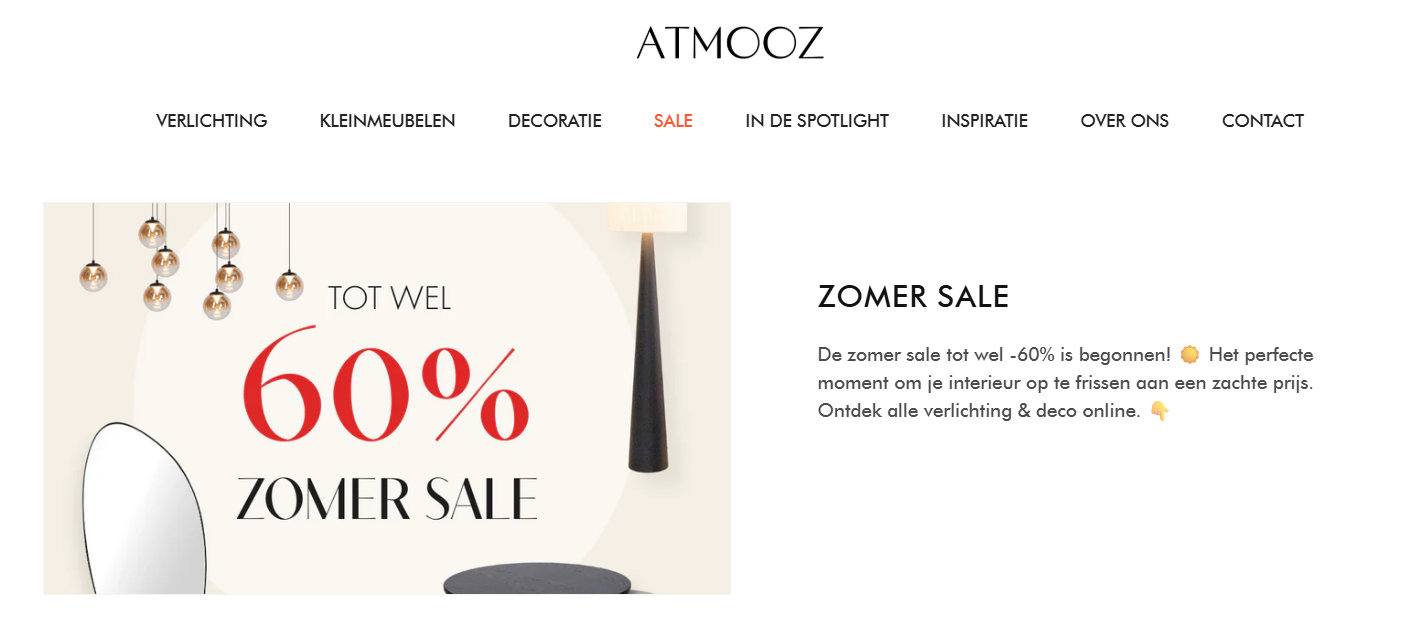 Tot -60% op deco, verlichting en klein meubilair bij Atmooz