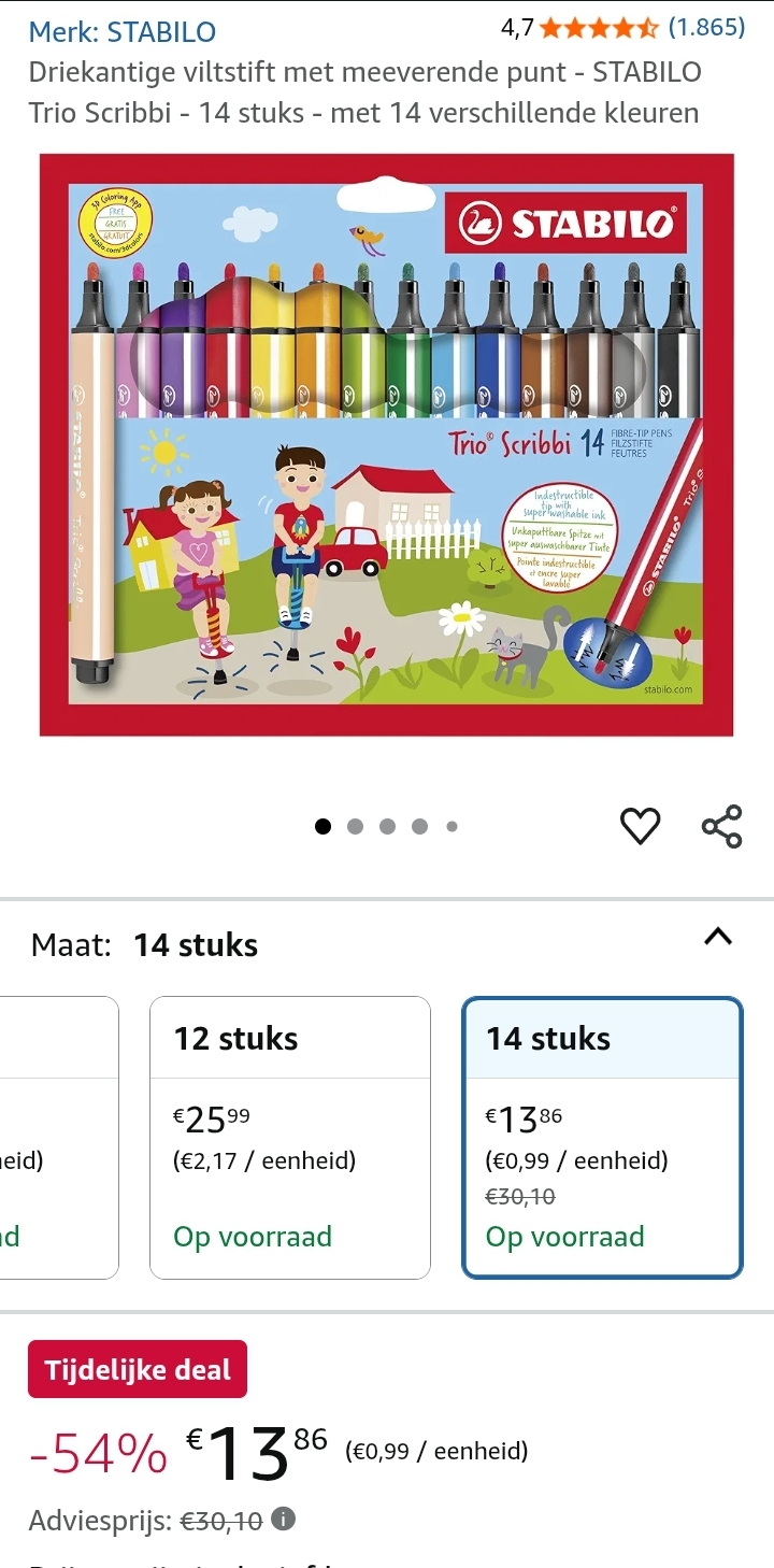 STABILO Trio Scribbi 14 stuks -54%