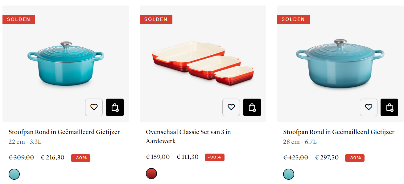 Solden tot -50% bij Le Creuset + extra korting