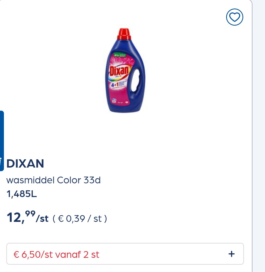 Dixan vloeibaar 50% goedkopee