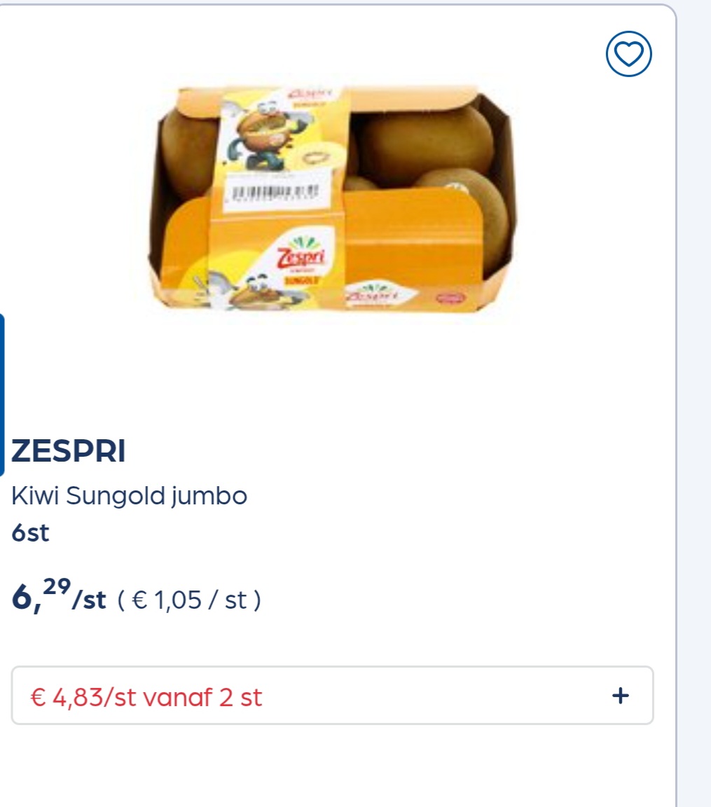 Zespri kiwi sungold jumbo 6st in promo