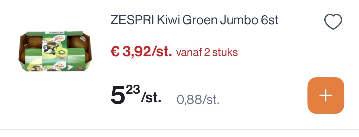 Zespri kiwi groen jumbo 6 stuks goedkoper