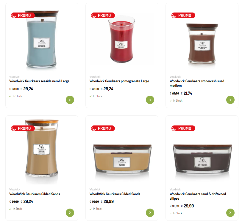 Woodwick geurkaarsen -25% bij Oh'Green