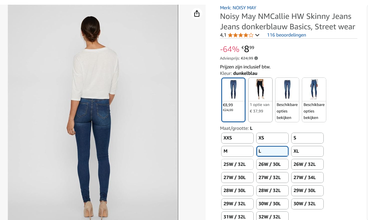 Noisy May dames jeans aan -64% voor 8.99€