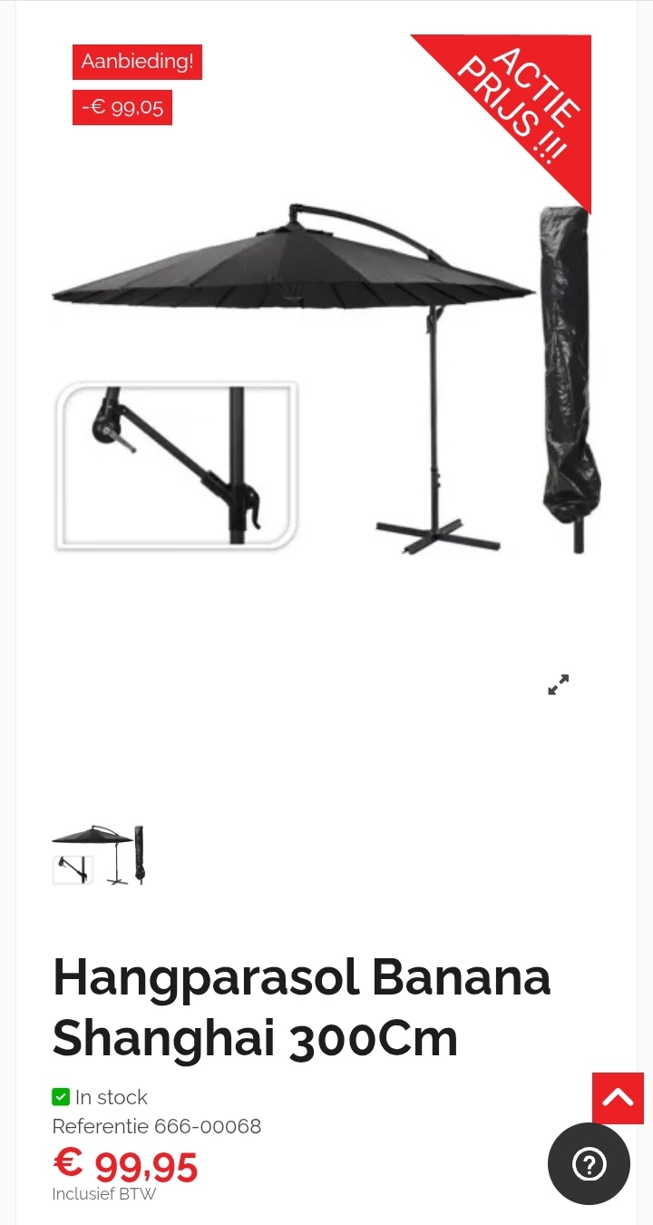 Hangparasol Banana Shanghai 300cm -50%