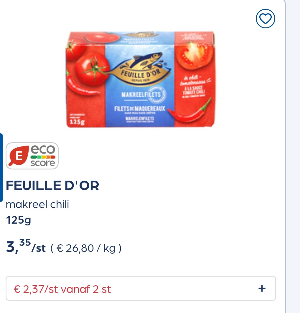 FEUILLE D'OR makreel chili 125g in promo