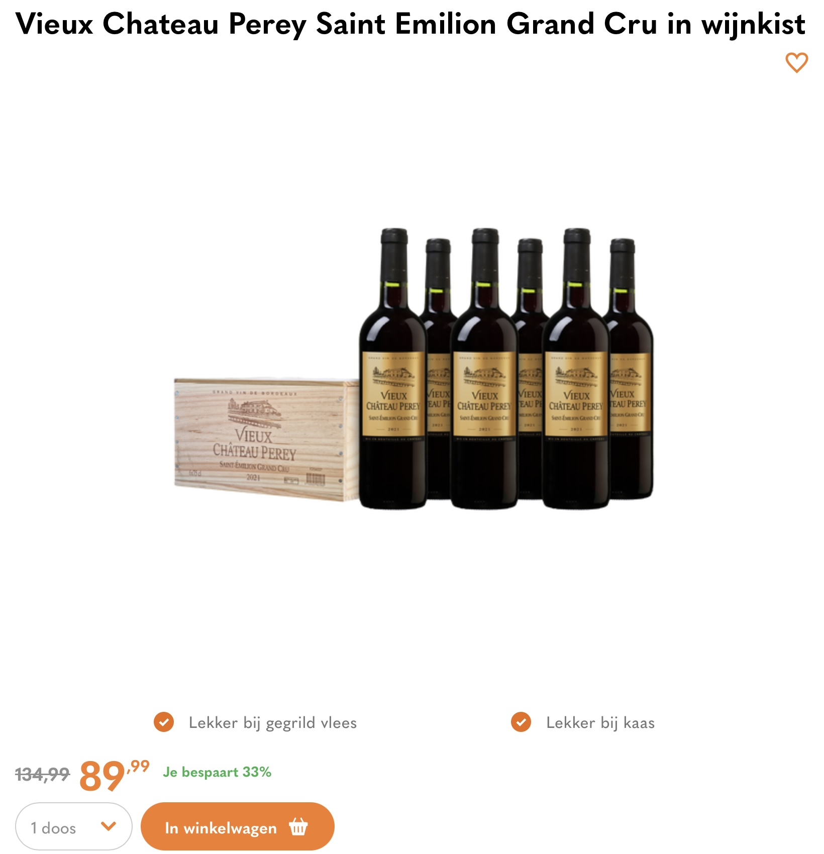 Vieux Chateau Perey Saint Emilion Grand Cru in wijnkist