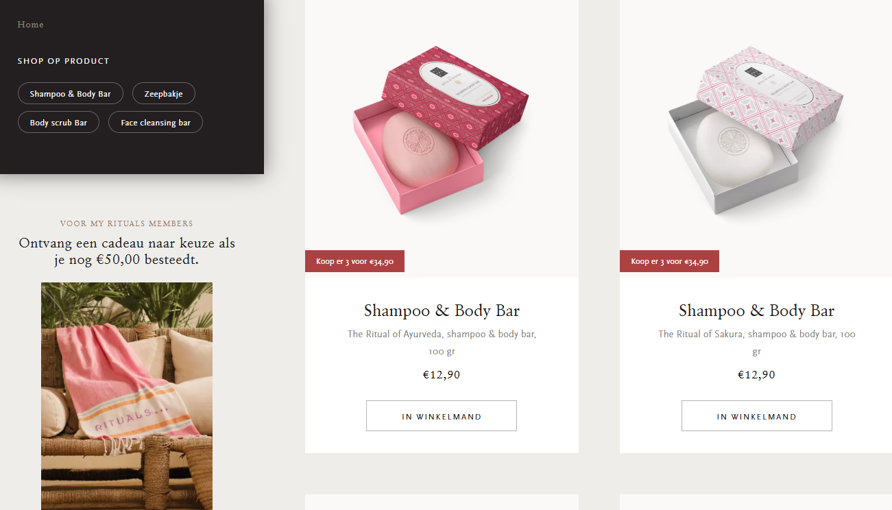 Hair & Body bars 🧼 3 voor €34,90 bij Rituals