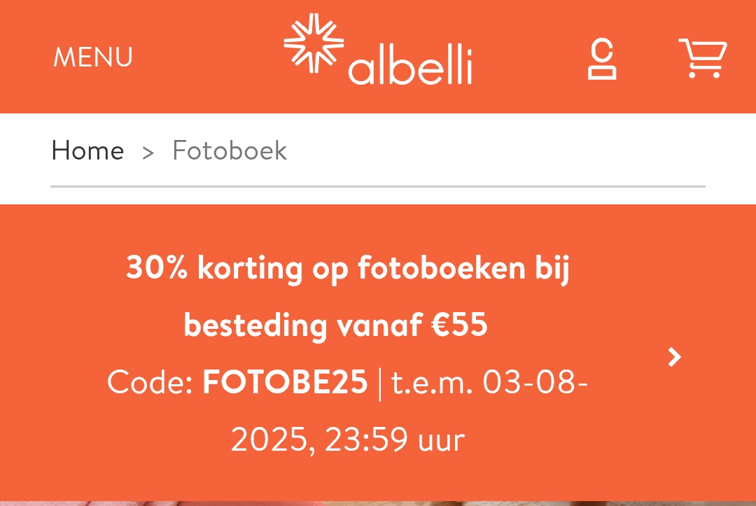 30% op fotoboeken bij Albelli