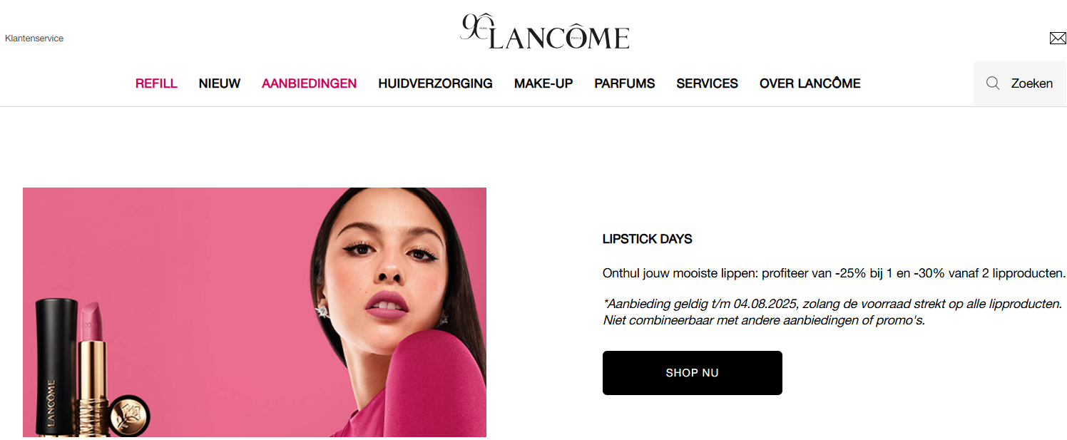 Lipstick days💄 -30% bij 2 stuks en 3 gratis staaltjes