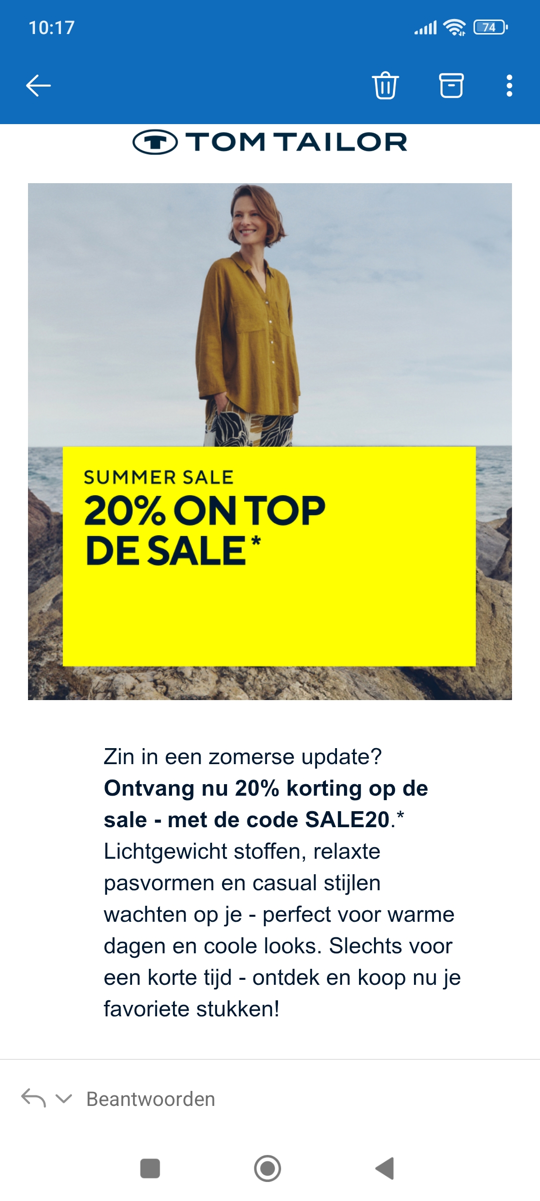 Tom Tailor: 20% op afgeprijsde artikelen