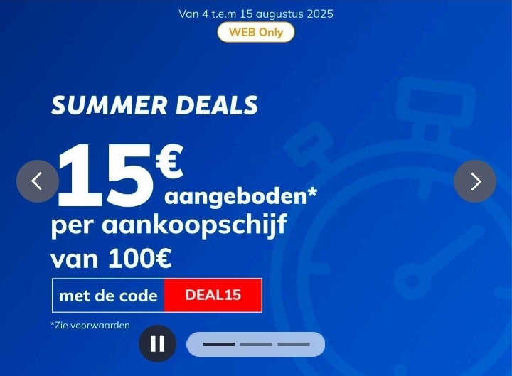 Auto5: €15 korting per aankoopschijf van €100