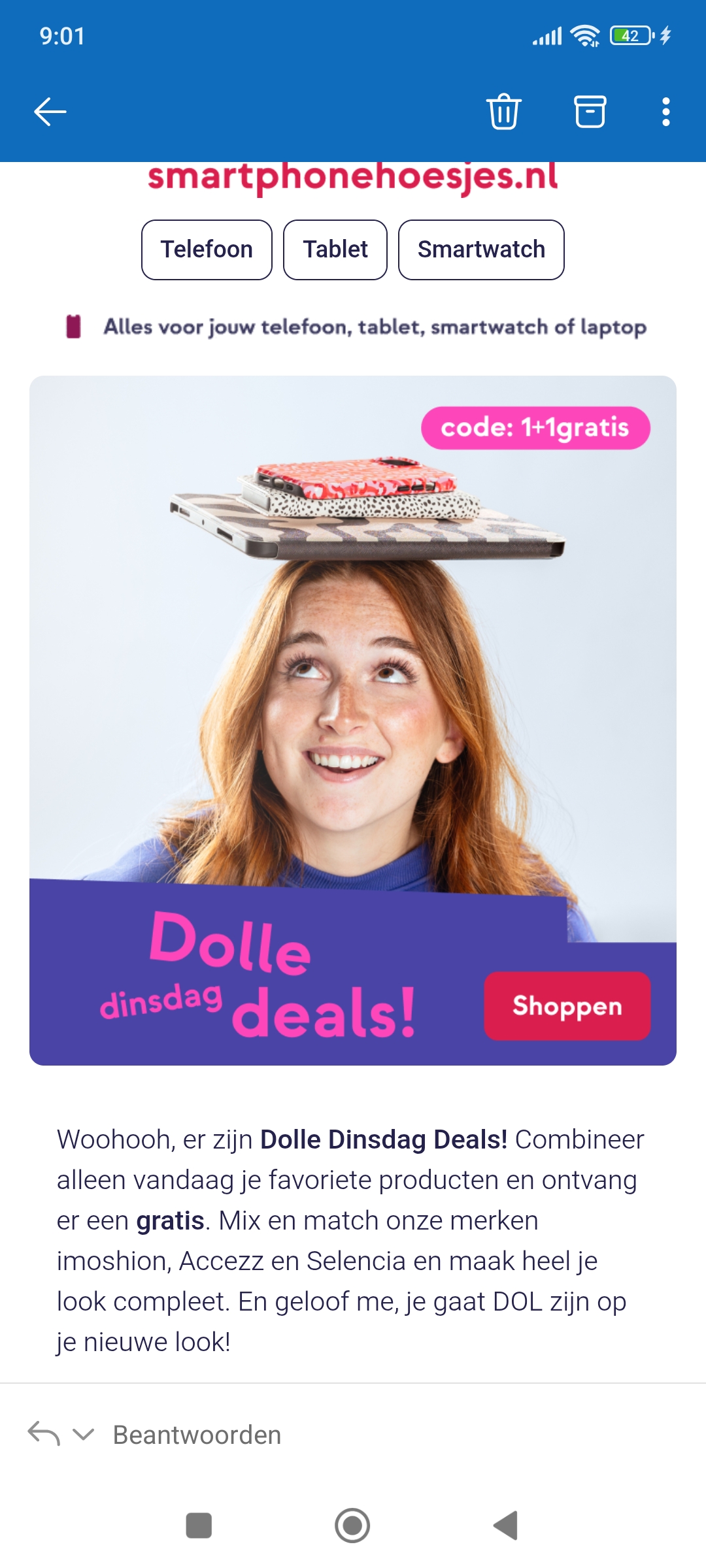 smartphonehoesjes.nl: 1+1 gratis op een selectie