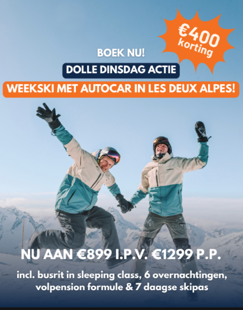 €899 per persoon – incl. busreis, hotel, volpension & skipas