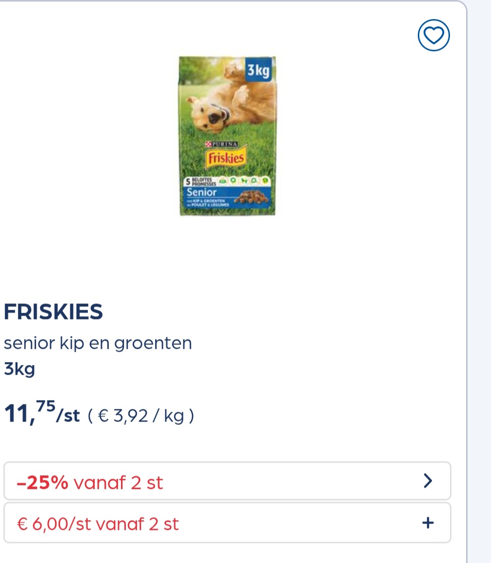 FRISKIES senior kip en groenten 3kg -25% extra