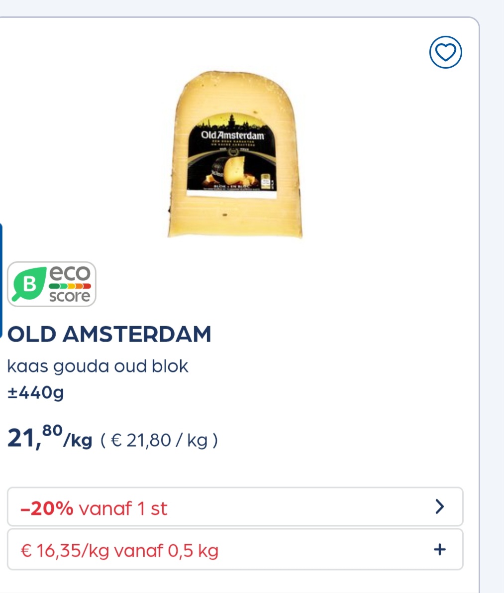 OLD AMSTERDAM kaas gouda oud blok ±440g -20% extra