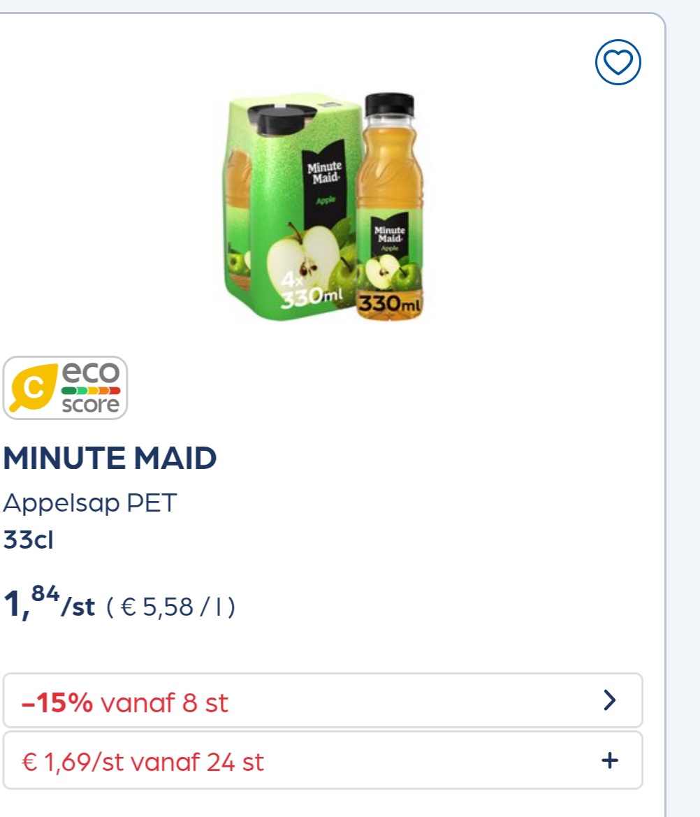 Minute maid -15% extra