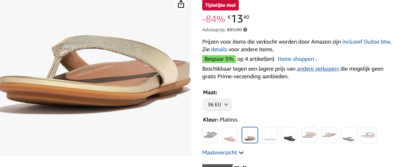 Fitflop lederen dames slippers maat 36 bij amazon de
