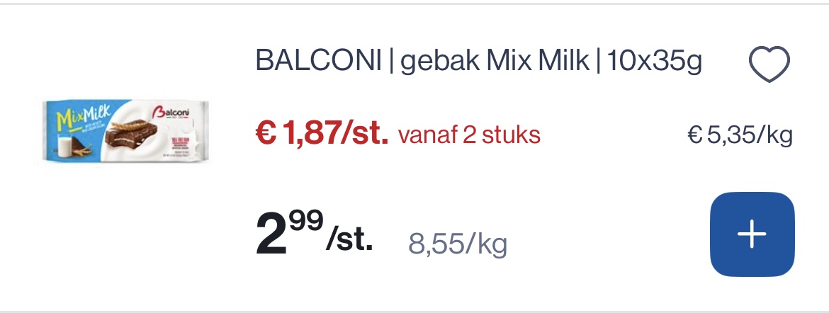 Balconi gebak mix milk 10x35 gram -38%