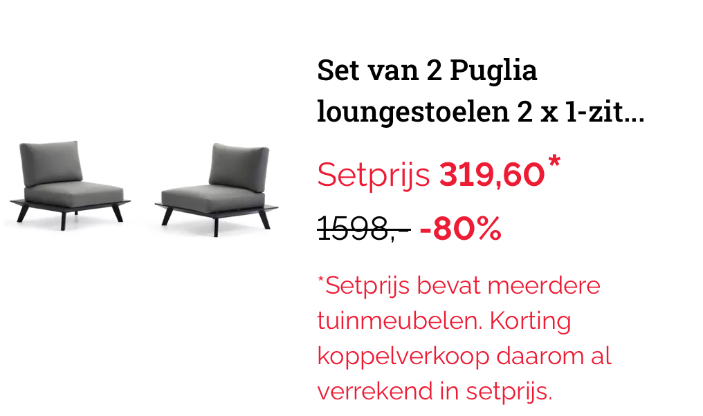 Set van 2 Puglia loungestoelen -80%
