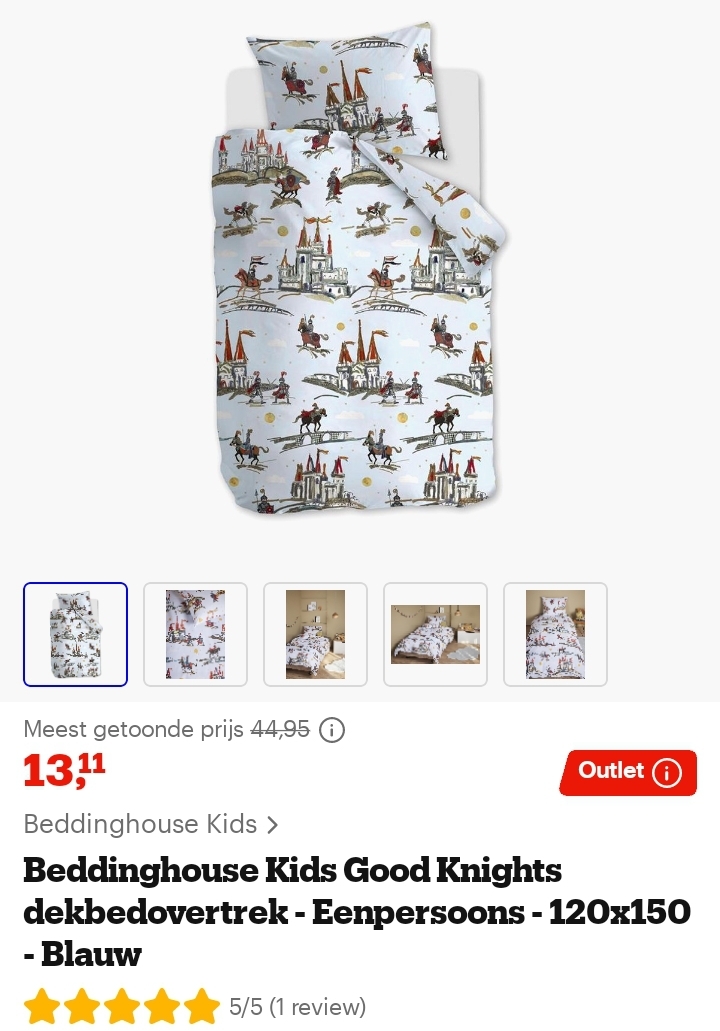 Beddinghouse Kids Good Knights dekbedovertrek 120x150 -71%