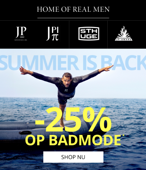 25% korting op herenbadmode bij Ulla Popken