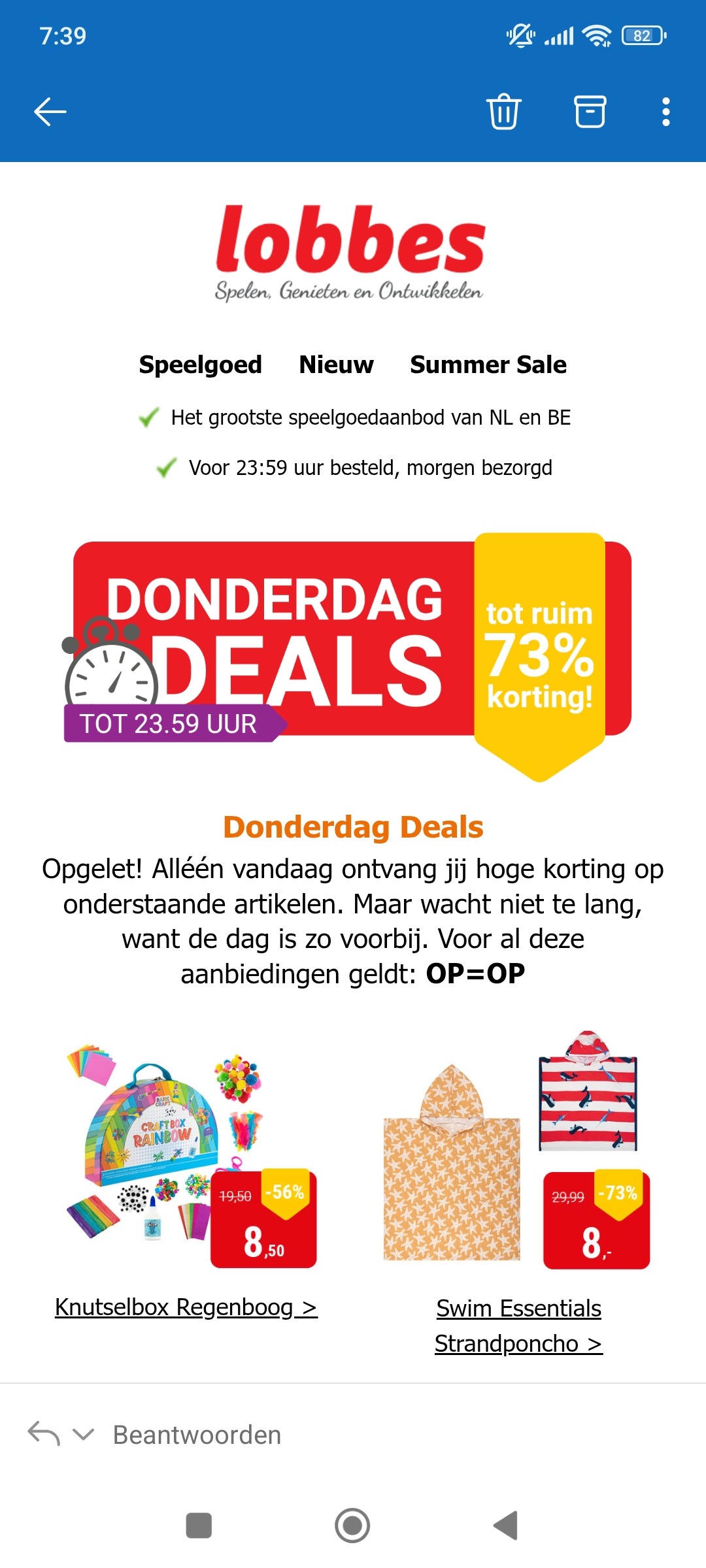 Donderdagdeal bij Lobbes: tot -73% op speelgoed