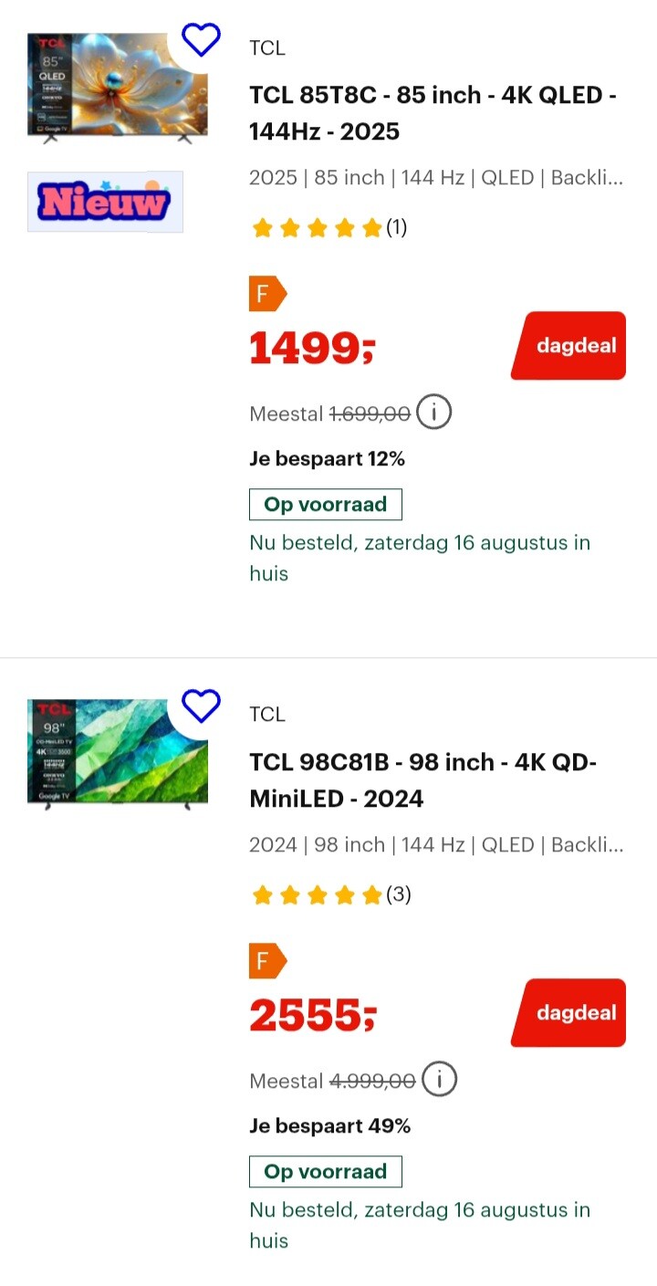 Bol Dagdeal: korting op televisies van o.a. Samsung, Sony & Hisense