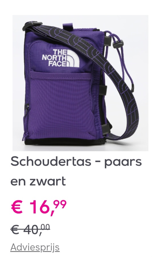 The north face schoudertas in promo op veepee.be