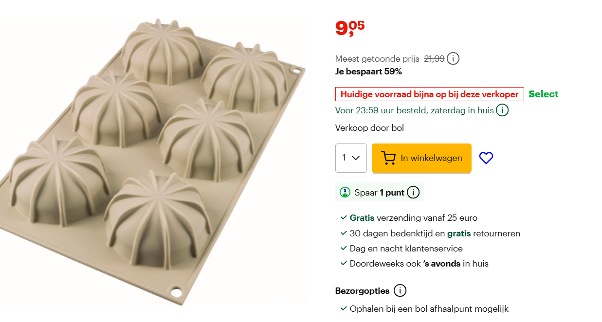 Silikomart - 3D siliconen bakvorm voor 9.05€