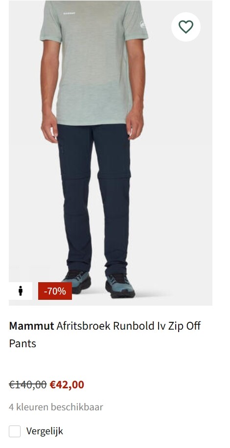 Mammut afritsbroek runbold -70% bij as adventure