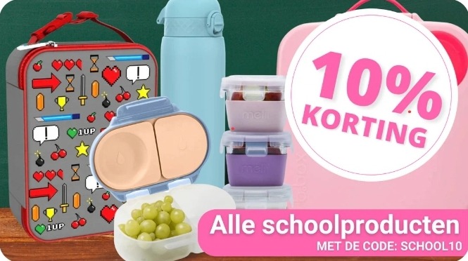 10% extra korting op alle schoolproducten bij Drukke mama's