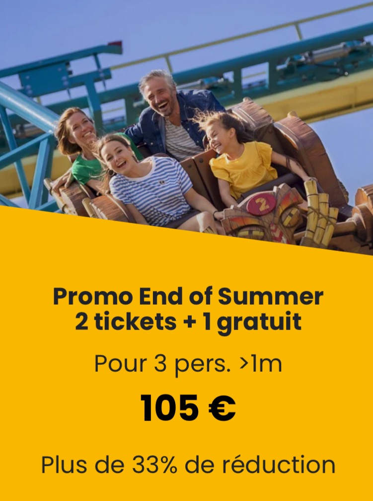 Billets Walibi 2+1 gratuits