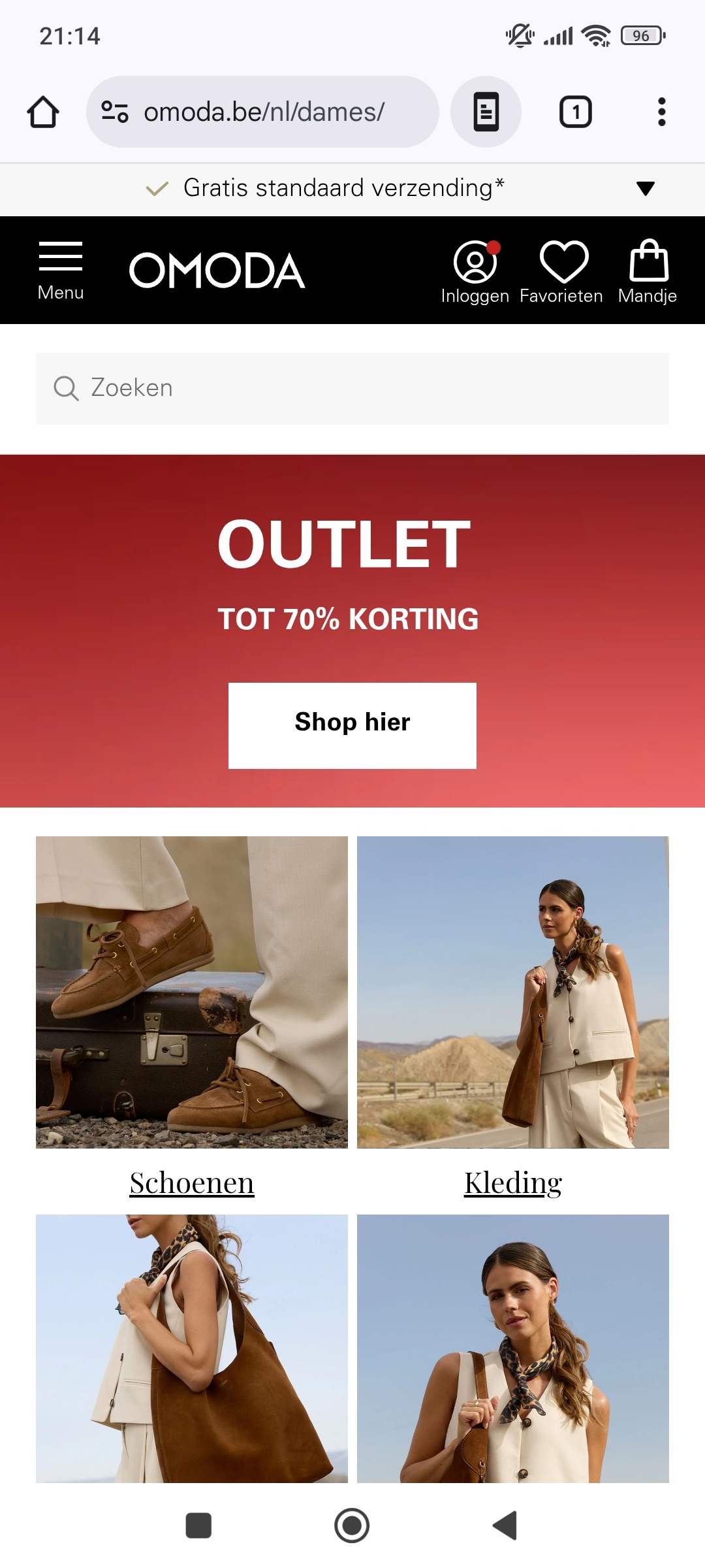 Outlet tot -70% bij omoda