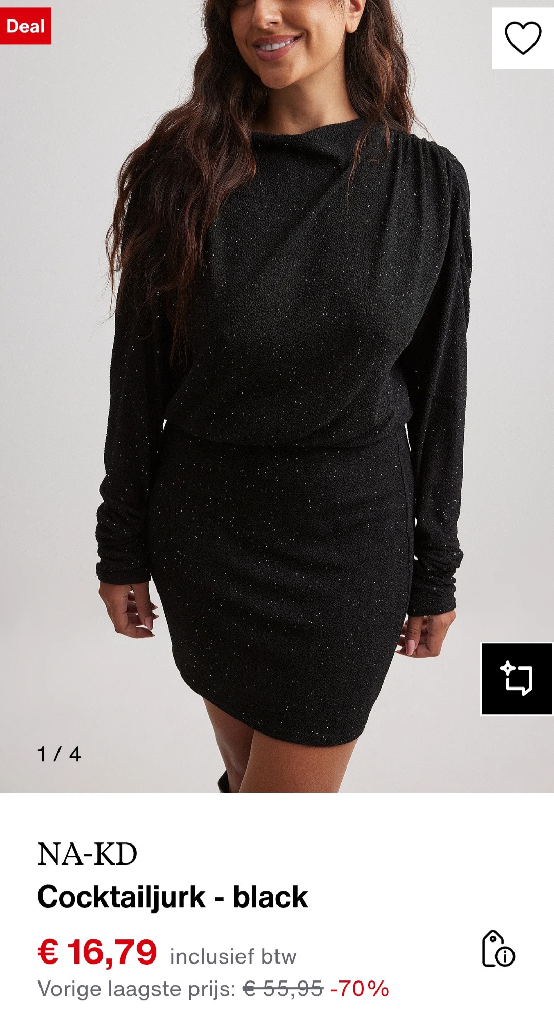 Na-kd zwarte cocktailjurk enkel maat XXS -70% op zalando.be