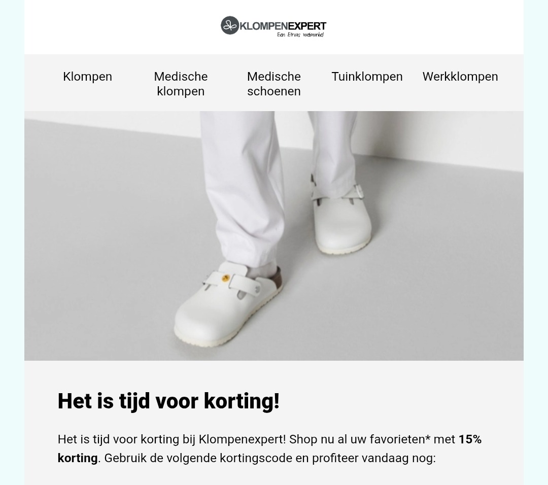 15% bij klompenexpert