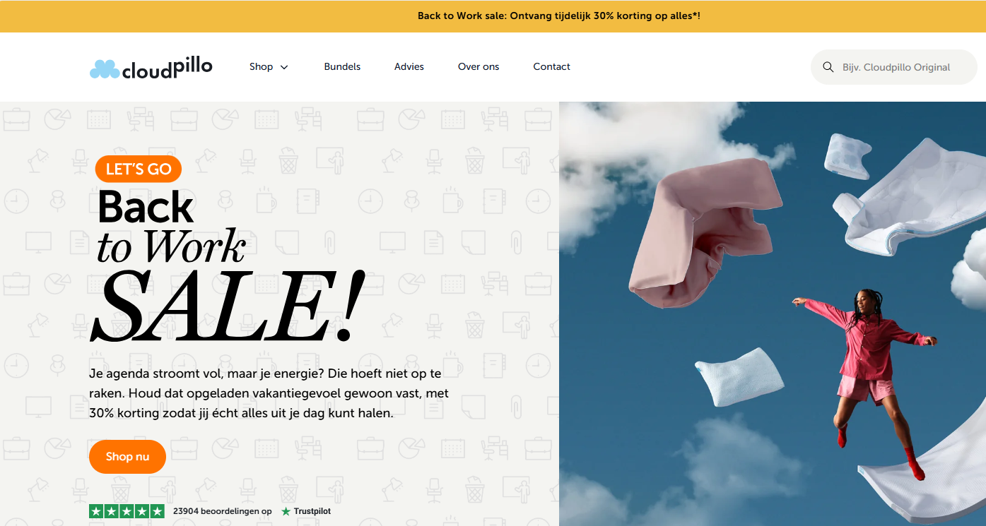 30% korting Cloudpillo