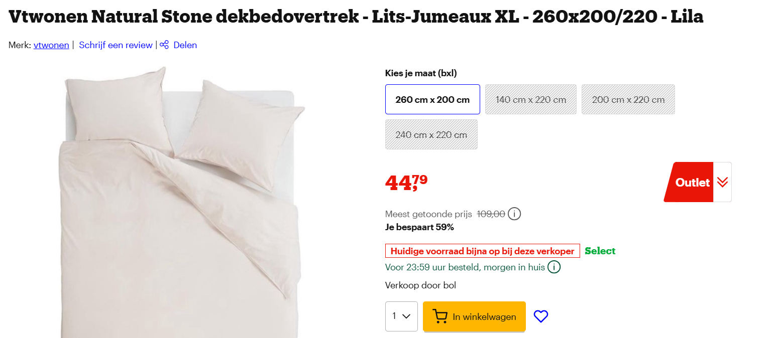 2 Persoons Dekbedovertrekken van VT wonen nu tot -67%