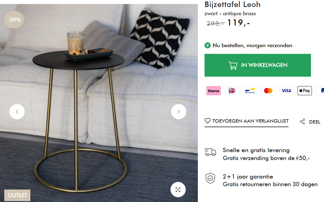 Bijzettafel Atmooz met 59% korting