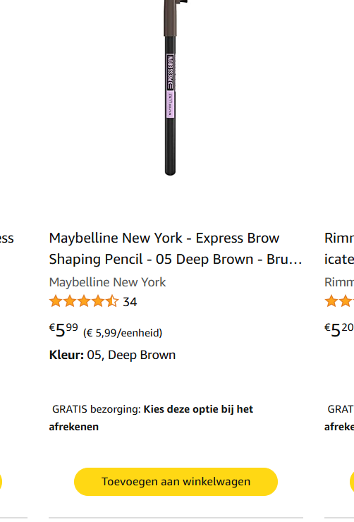 Maybelline wenkbrauw potlood, Rimmel Nagellak, Max Factor oogpotlood en meer aan 1+1 gratis