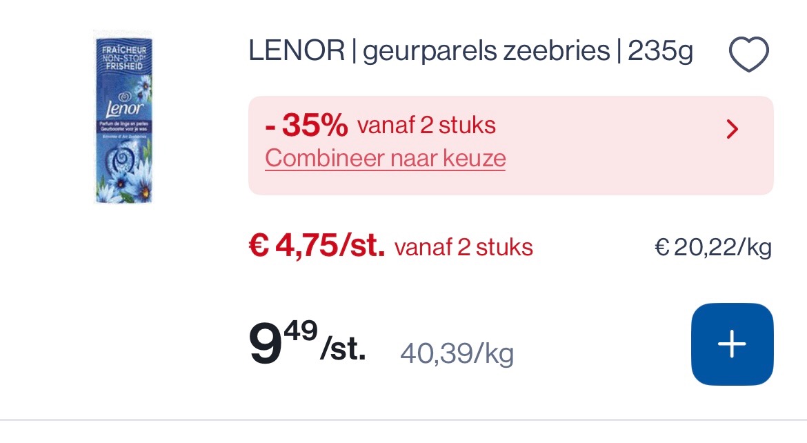 Lenor geurparels en wasverzachter goedkoper met 35% korting bij Collect en go